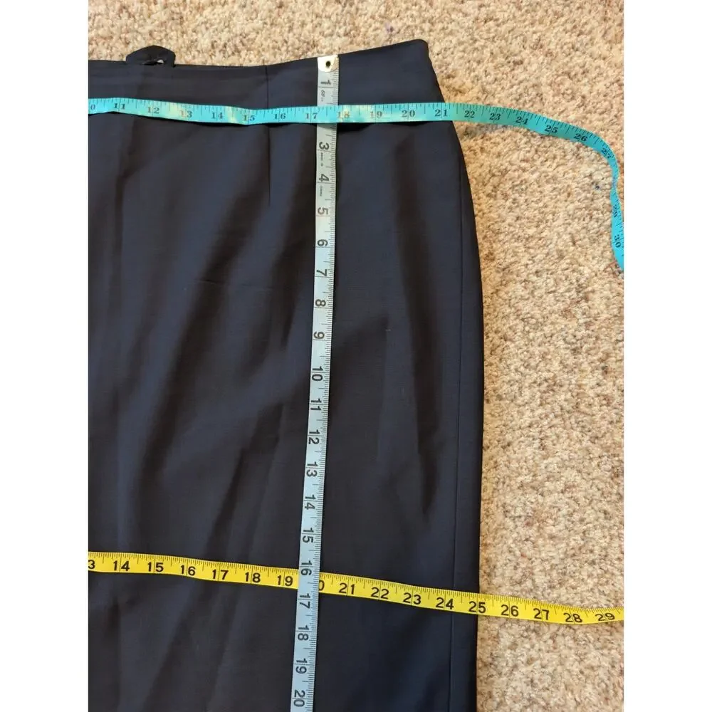 Talbots Woman Petites Size 18WP Color Black Back Zip Pencil Skirt Back Vent